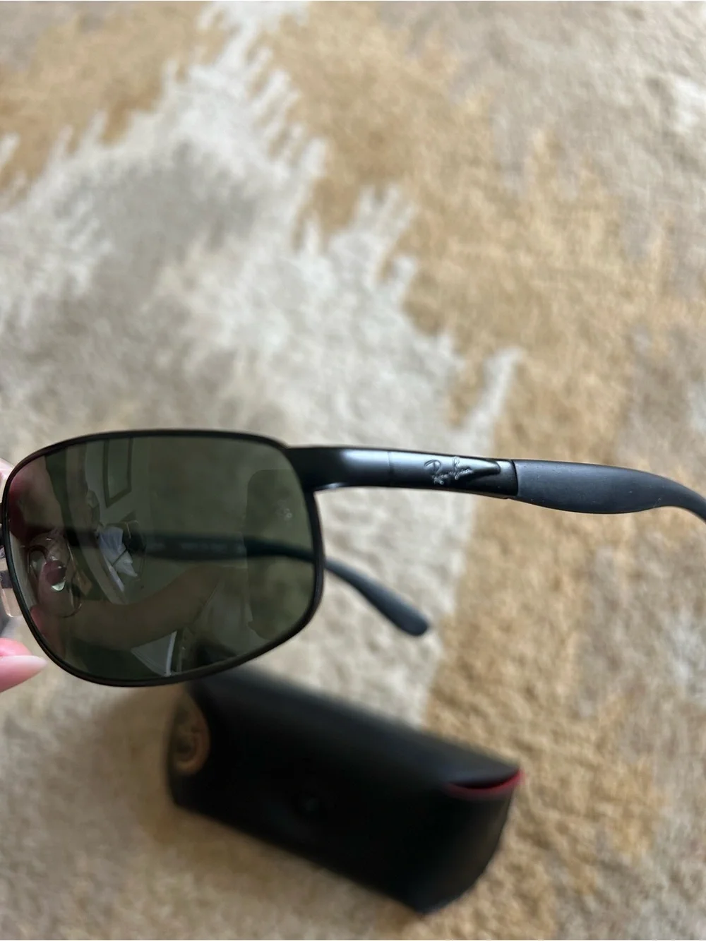 RAY-BAN Italy RB3254 Black Matte Sleek Sport Metal Wrap Sunglasses Men’s EUC!